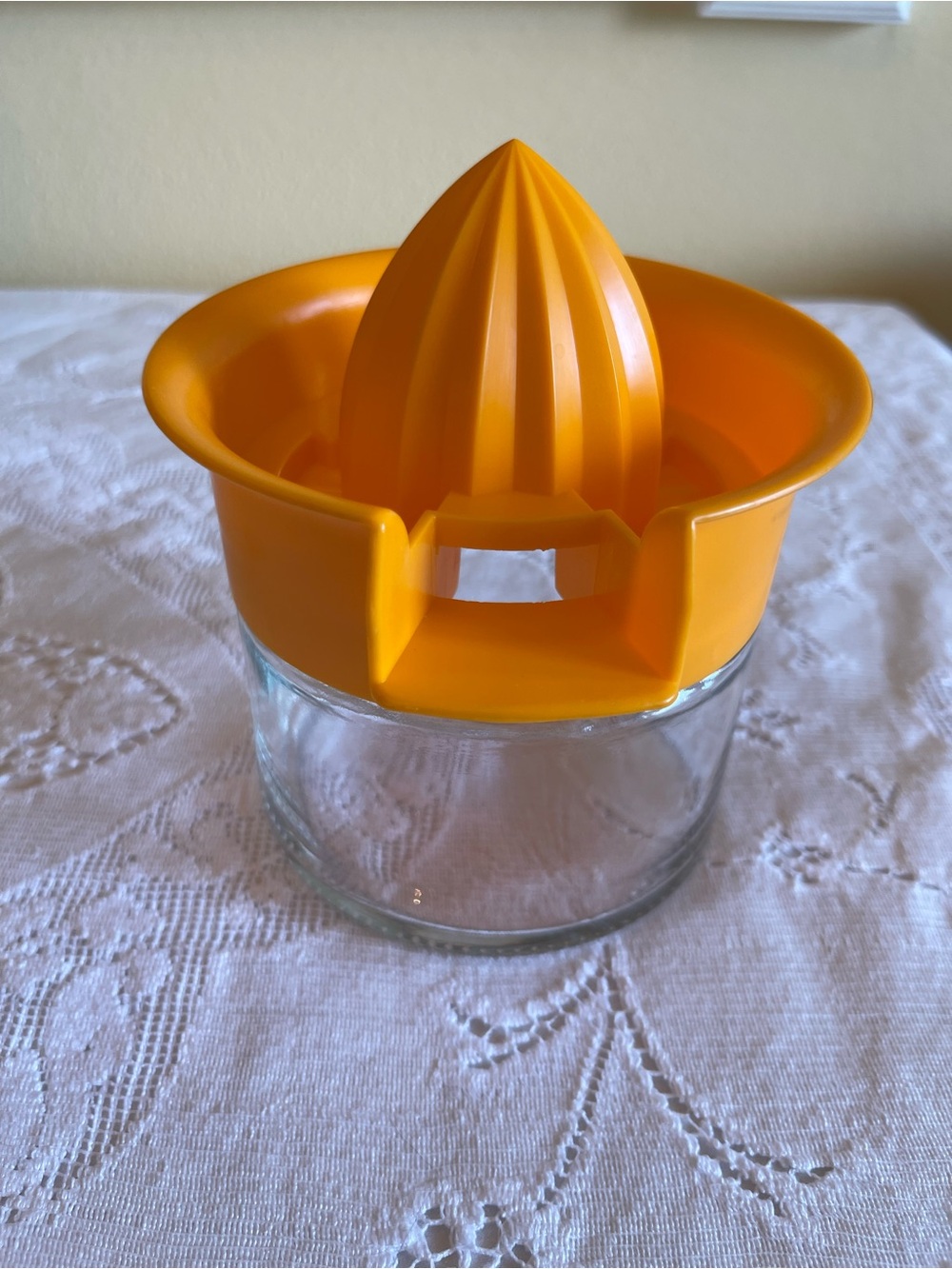 Vintage Retro Orange Citrus Juicer w/ Glass Jar MCM Kitchen Decor